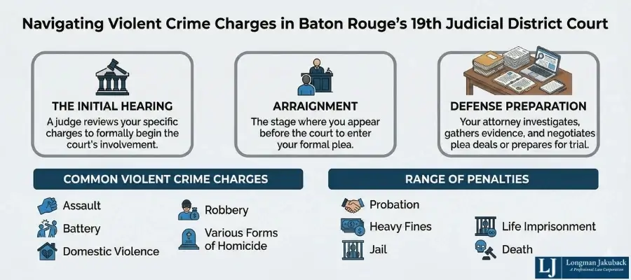 What To Expect At The 19th Judicial District Court After A Violent Crime Charge In Baton Rouge?